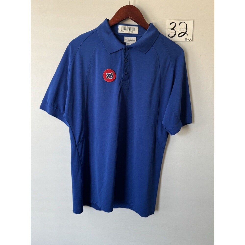 Union 76 Gas Station Employee Uniform Polo Shirt Mens M Blue Aramark WearGuard